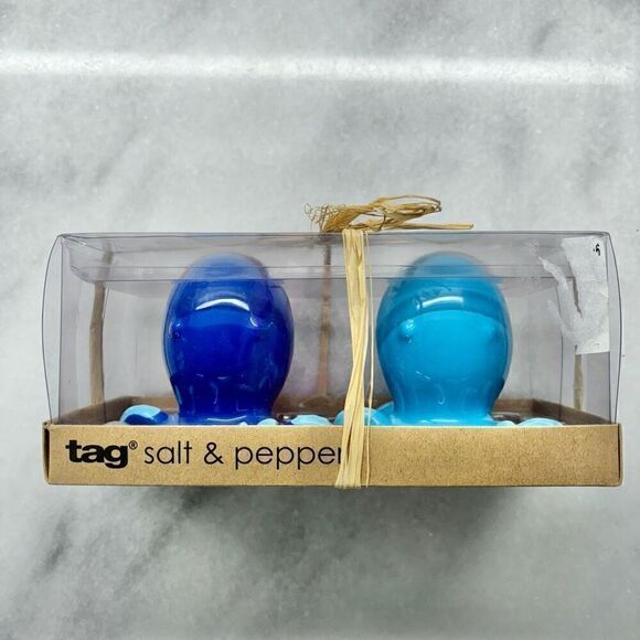 NWT Tag Baby Octopus Salt And Pepper Shakers Set Blue & Teal OS - Picture 4 of 7